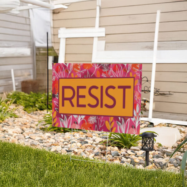 Subtle Fuck Trump resist floral garden Yard Sign