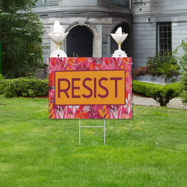 Subtle Fuck Trump resist floral garden Yard Sign