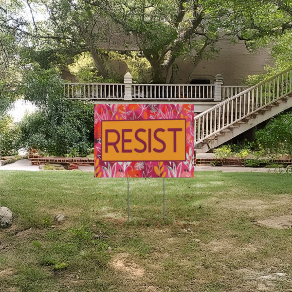 Subtle Fuck Trump resist floral garden Yard Sign