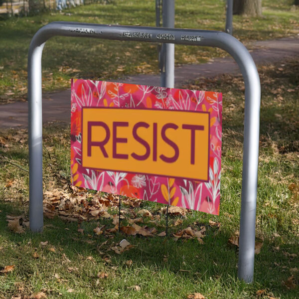 Subtle Fuck Trump resist floral garden Yard Sign